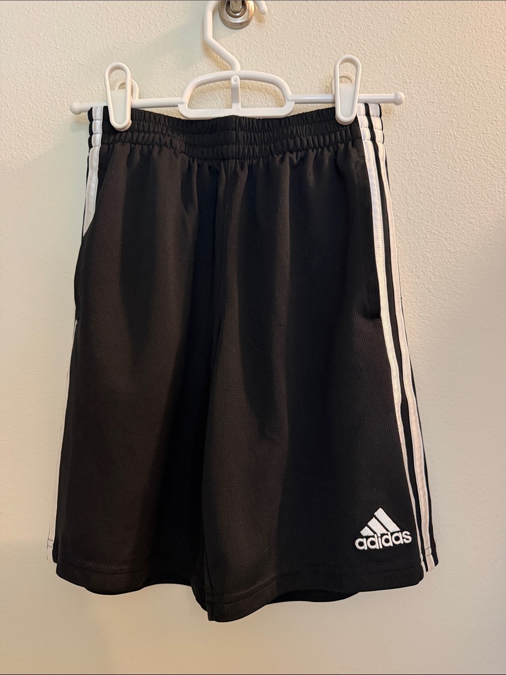 adidas Black Shorts with White Side Stripes